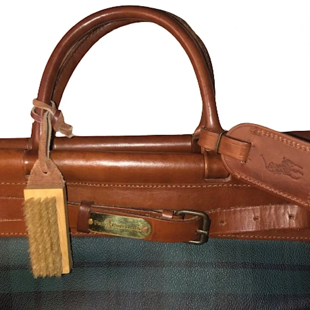 RALPH LAUREN Black Watch Tartan Plaid Doctor's Work Carry-On Laptop Bag 38cm